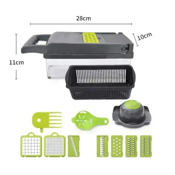 4-in-1 Veggie Chopper & Spiralizer – Food Cutter w/ Container | Must-Have Kitchen Gadget for Easy Meals - Image 8