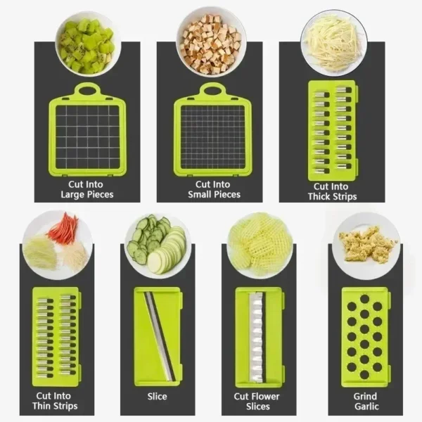 4-in-1 Veggie Chopper & Spiralizer – Food Cutter w/ Container | Must-Have Kitchen Gadget for Easy Meals - Image 7