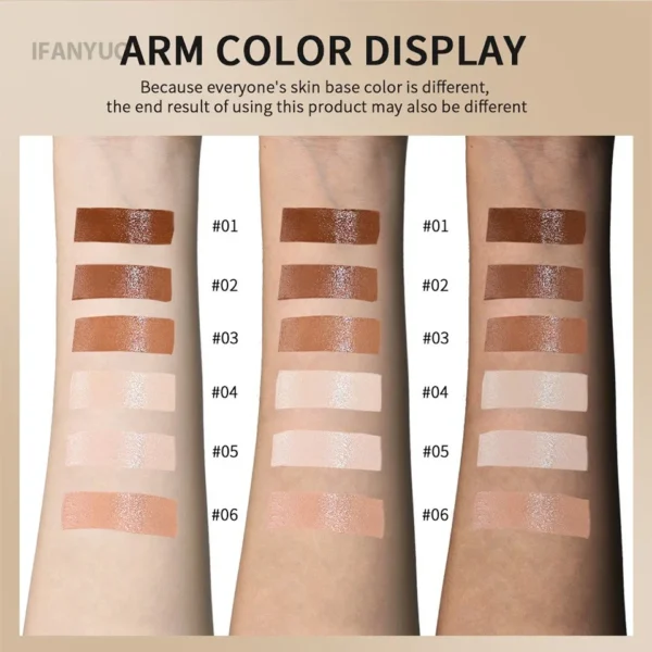 6-Color Tinted Foundation Stick – Waterproof, Oil-Control, Acne-Covering Concealer Balm - Image 8