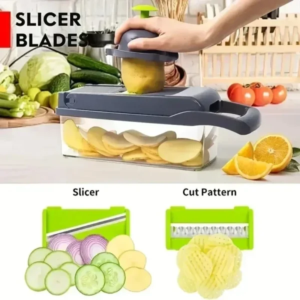 4-in-1 Veggie Chopper & Spiralizer – Food Cutter w/ Container | Must-Have Kitchen Gadget for Easy Meals - Image 5